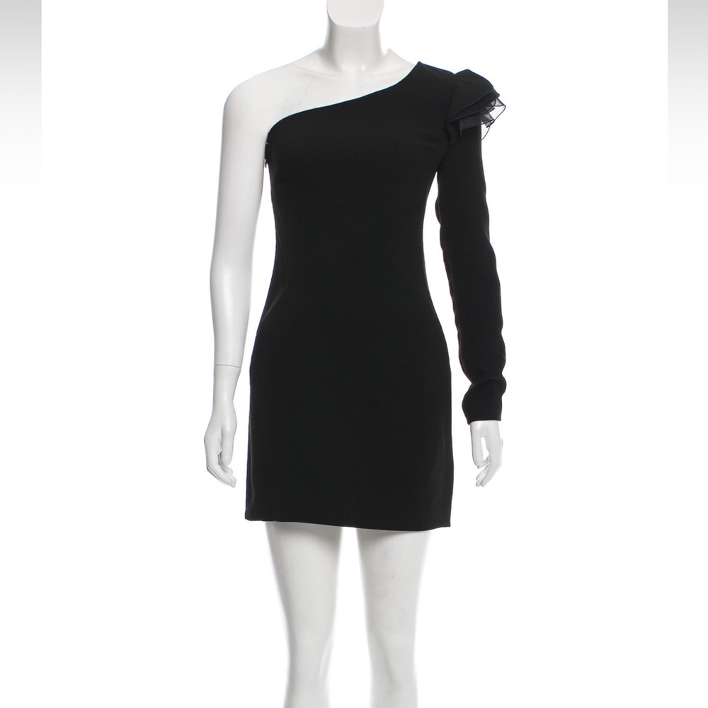 Black Rachel Zoe Ivy mini one-shoulder dress